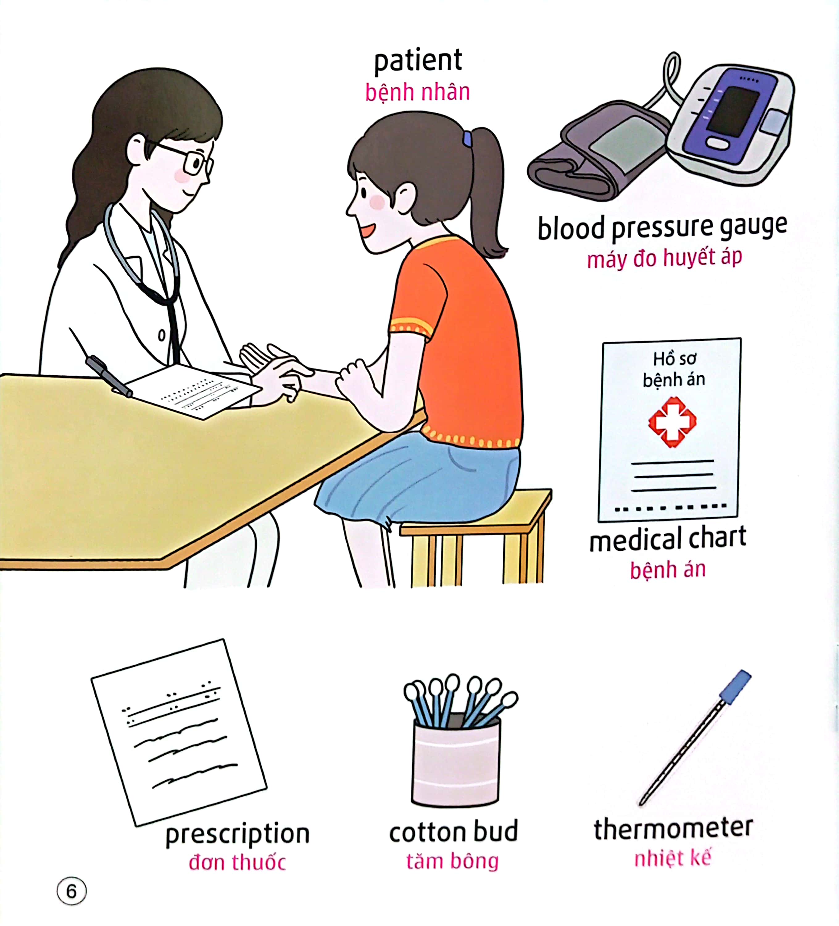 bộ sách tiếng anh đầu tiên của bé - 5 phút mỗi ngày - y tế, sức khỏe (tái bản 2022)