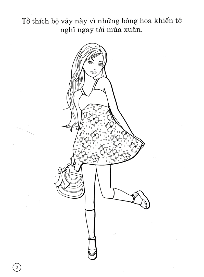 bộ sách tô màu có dán hình - barbie xinh đẹp (bộ 4 cuốn)