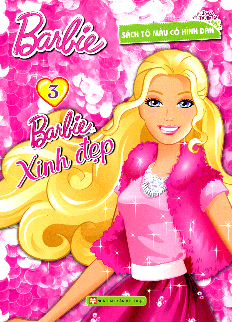 bộ sách tô màu có dán hình - barbie xinh đẹp (bộ 4 cuốn)