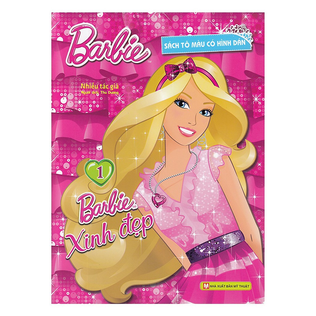 bộ sách tô màu có dán hình - barbie xinh đẹp (bộ 4 cuốn)