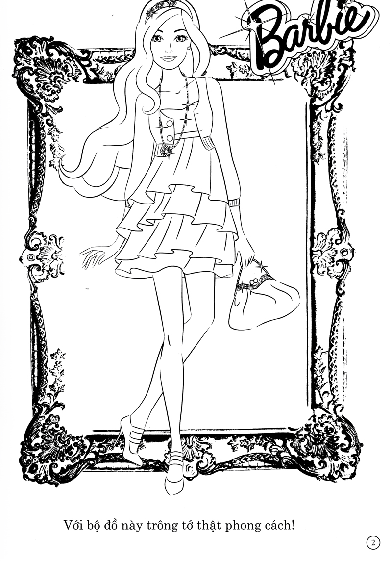 bộ sách tô màu khổ lớn berbie - 50 đề can bóc dán đề can (bộ 3 cuốn)