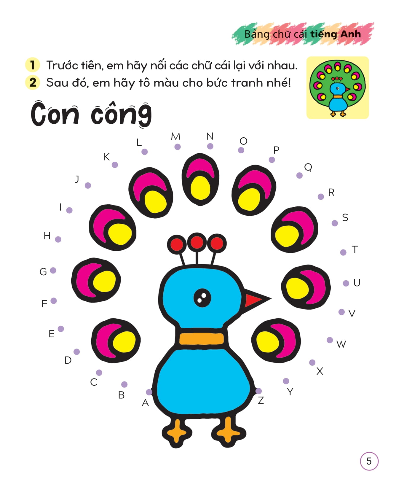 Bo Sach To Mau Sang Tao - Be Hoc Chu Cai Va Con So (Tui 5 Tap)