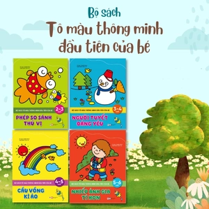 bộ sách tô màu thông minh đầu tiên của bé 2- 6 tuổi: phép so sánh thú vị + người tuyết đáng yêu + cầu vồng kì ảo + nhiếp ảnh gia tí hon (bộ 4 cuốn)
