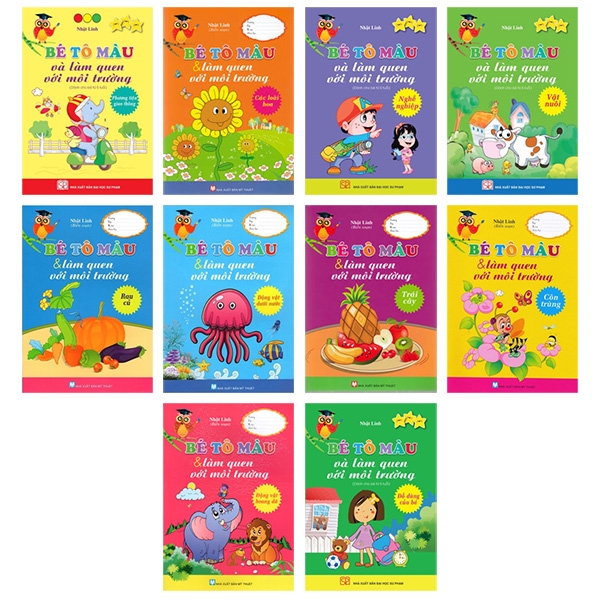 bộ sách tô màu và làm quen với môi trường dành cho bé (bộ 10 cuốn)