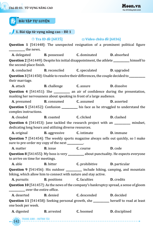bộ sách tổng ôn từ vựng tiếng anh tập 1+2 (bộ 2 cuốn)