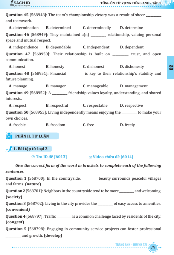 bộ sách tổng ôn từ vựng tiếng anh tập 1+2 (bộ 2 cuốn)