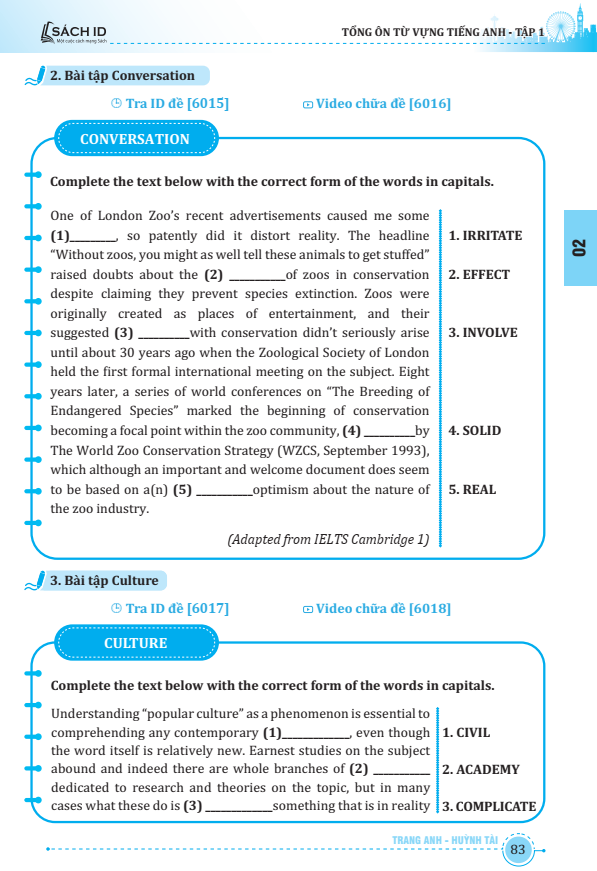 bộ sách tổng ôn từ vựng tiếng anh tập 1+2 (bộ 2 cuốn)