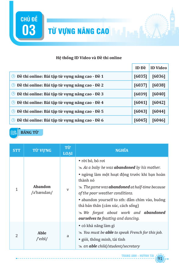 bộ sách tổng ôn từ vựng tiếng anh tập 1+2 (bộ 2 cuốn)