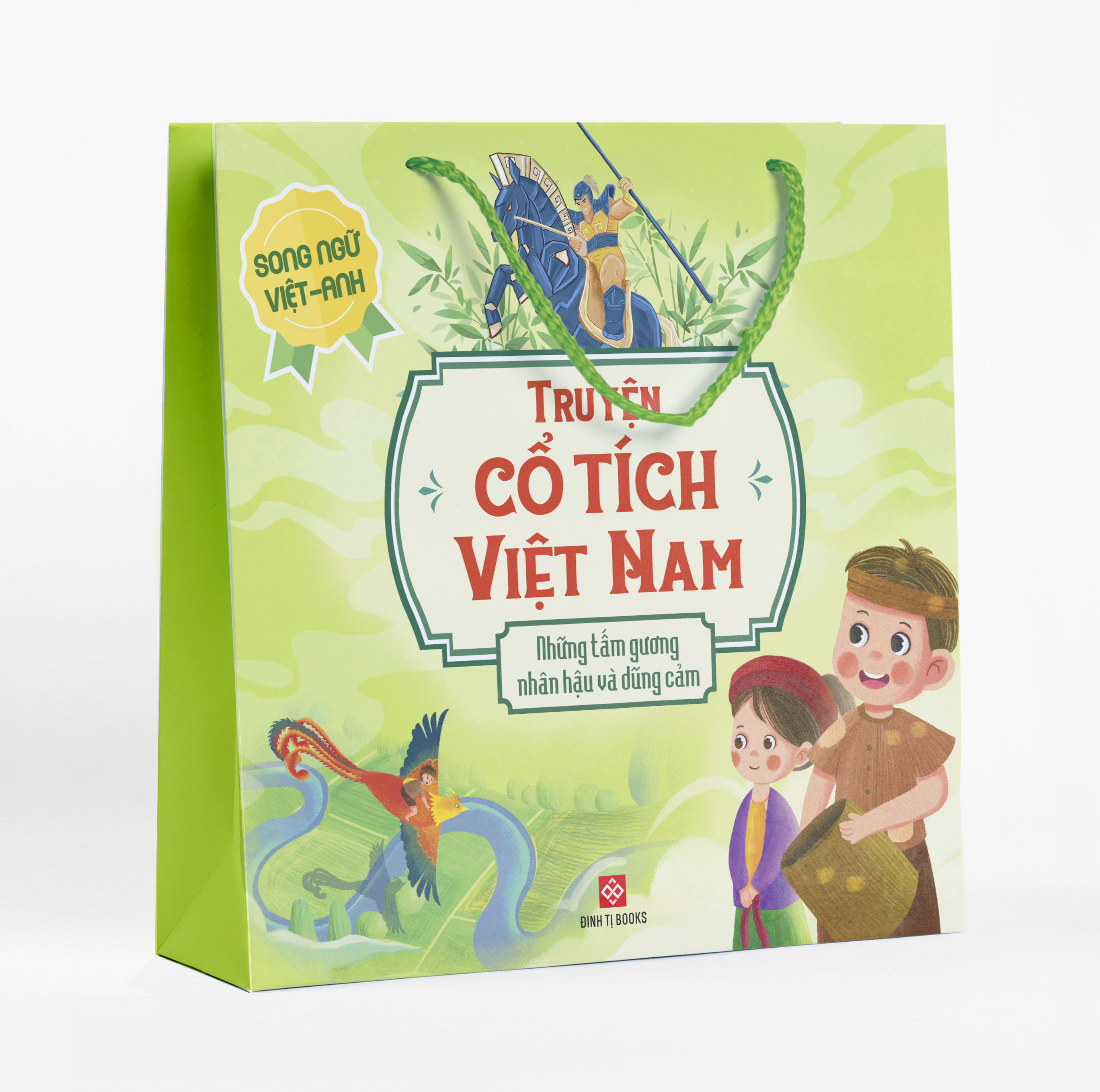 bộ sách truyện cổ tích việt nam - những tấm gương nhân hậu và dũng cảm - song ngữ việt-anh (túi 5 cuốn)