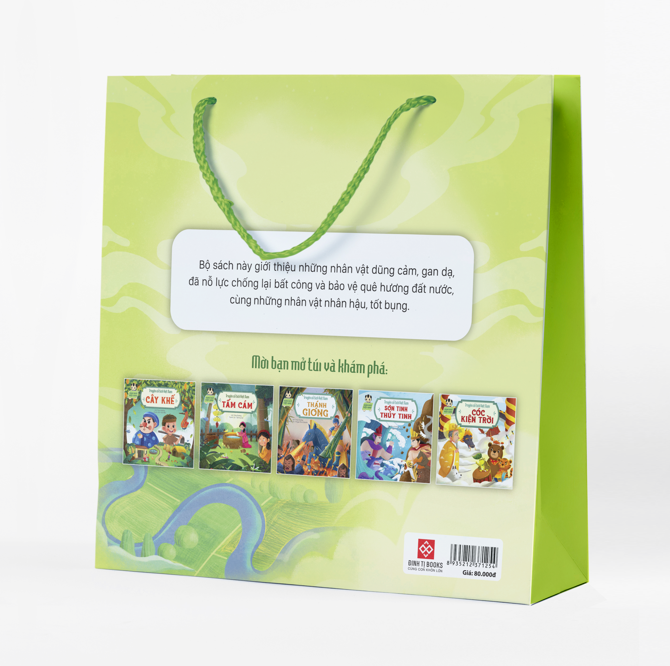 bộ sách truyện cổ tích việt nam - những tấm gương nhân hậu và dũng cảm - song ngữ việt-anh (túi 5 cuốn)