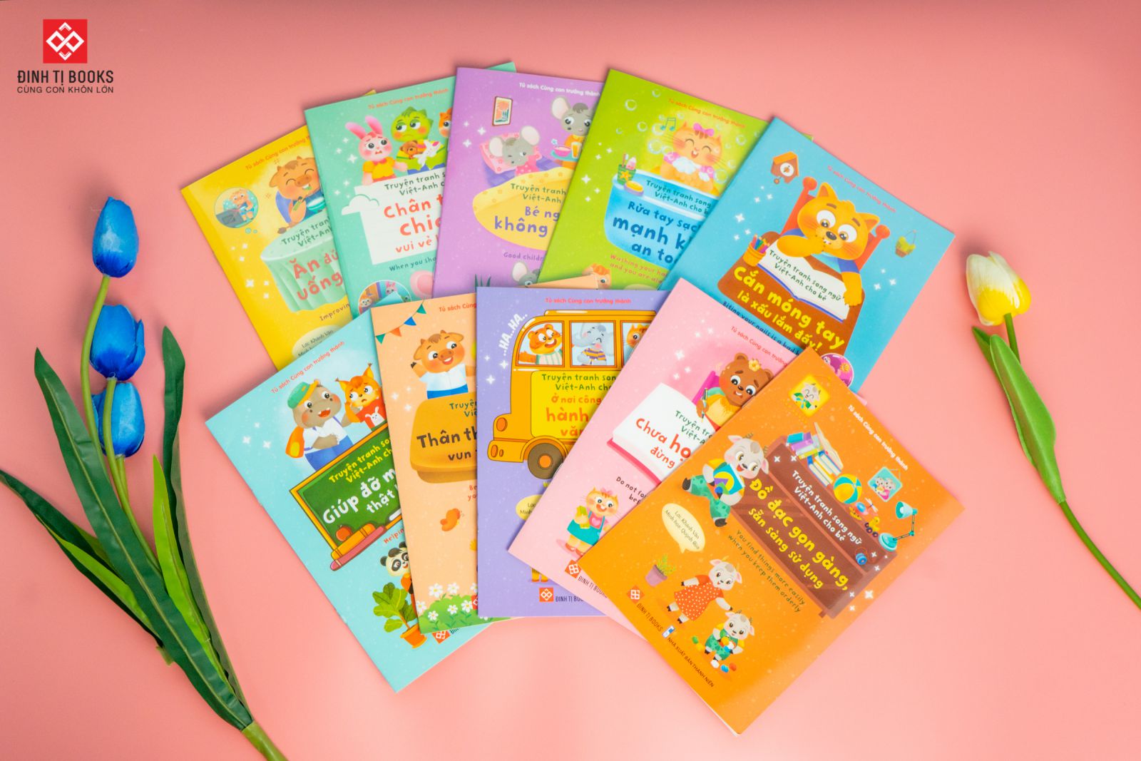 bộ sách truyện tranh song ngữ việt-anh cho bé (bộ 10 cuốn)