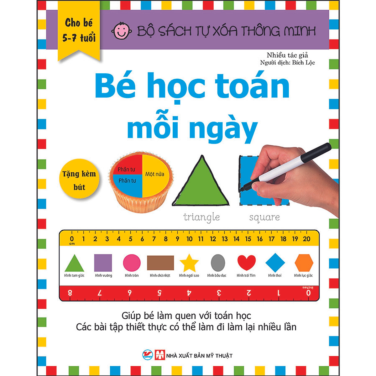 bộ sách tự xóa thông minh - bé học toán mỗi ngày + bé làm quen với toán học (5-7 tuổi) (bộ 2 cuốn)