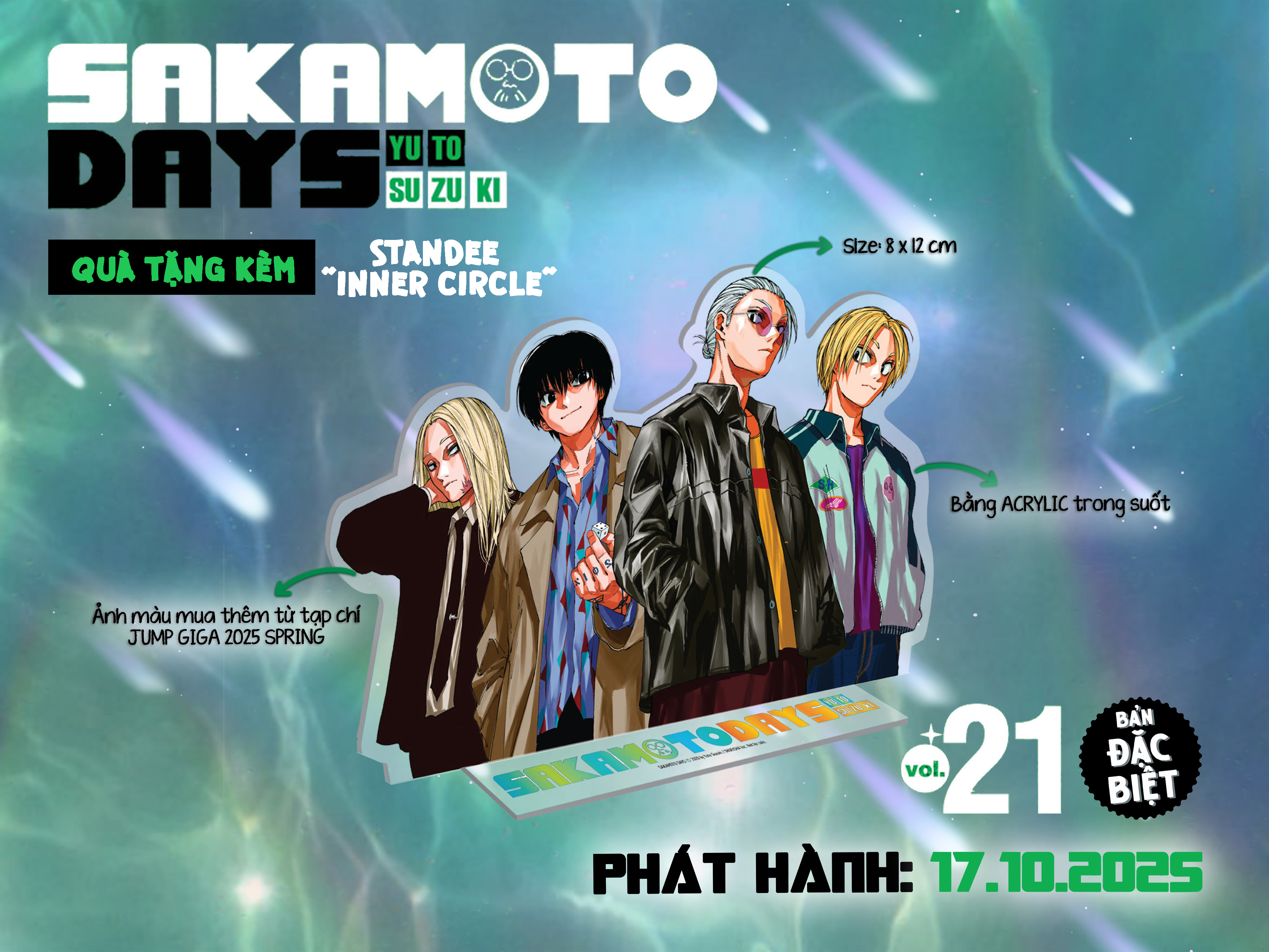 Bo
						
										
										Sakamoto Days - Tap 21 - Van So Hom Nay - Ban Dac Biet - Tang Kem Standee Mica + Filmstrip PVC + Postcard