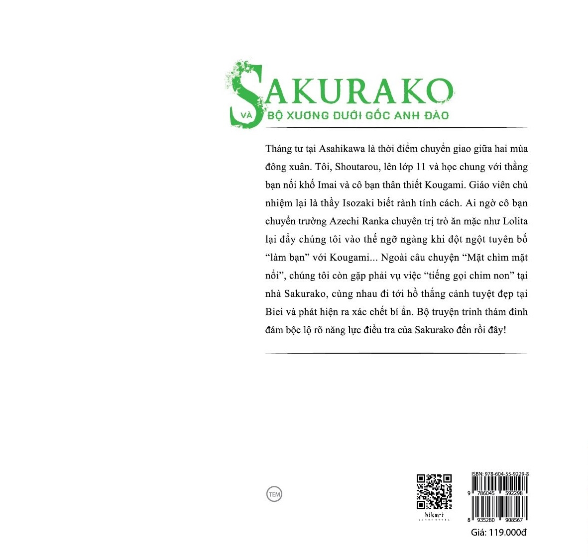 bộ sakurako và bộ xương dưới gốc anh đào - tập 8 - tặng kèm bookmark