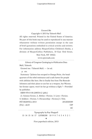 bộ shatter me 2: unravel me