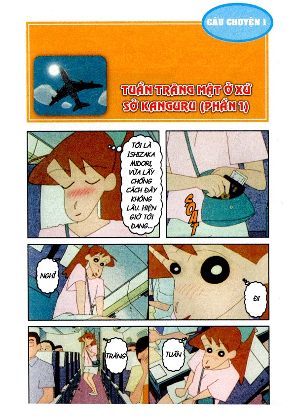 bộ shin - cậu bé bút chì - phiên bản hoạt hình màu - tập 45 - tuần trăng mật ở xứ sở kanguru (tái bản 2023)