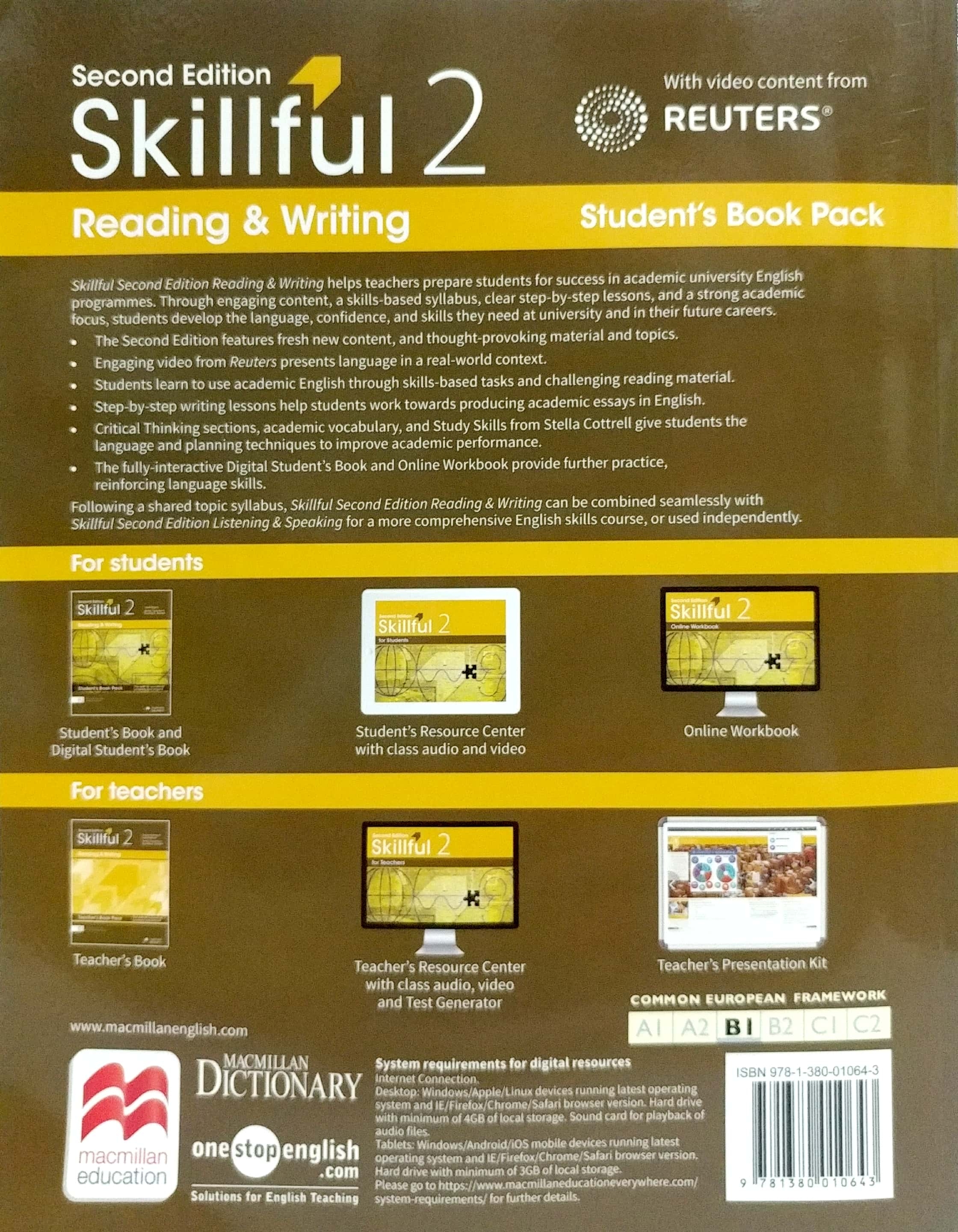 bộ skillful second edition level 2 reading & writing student's book + digital student's book pack