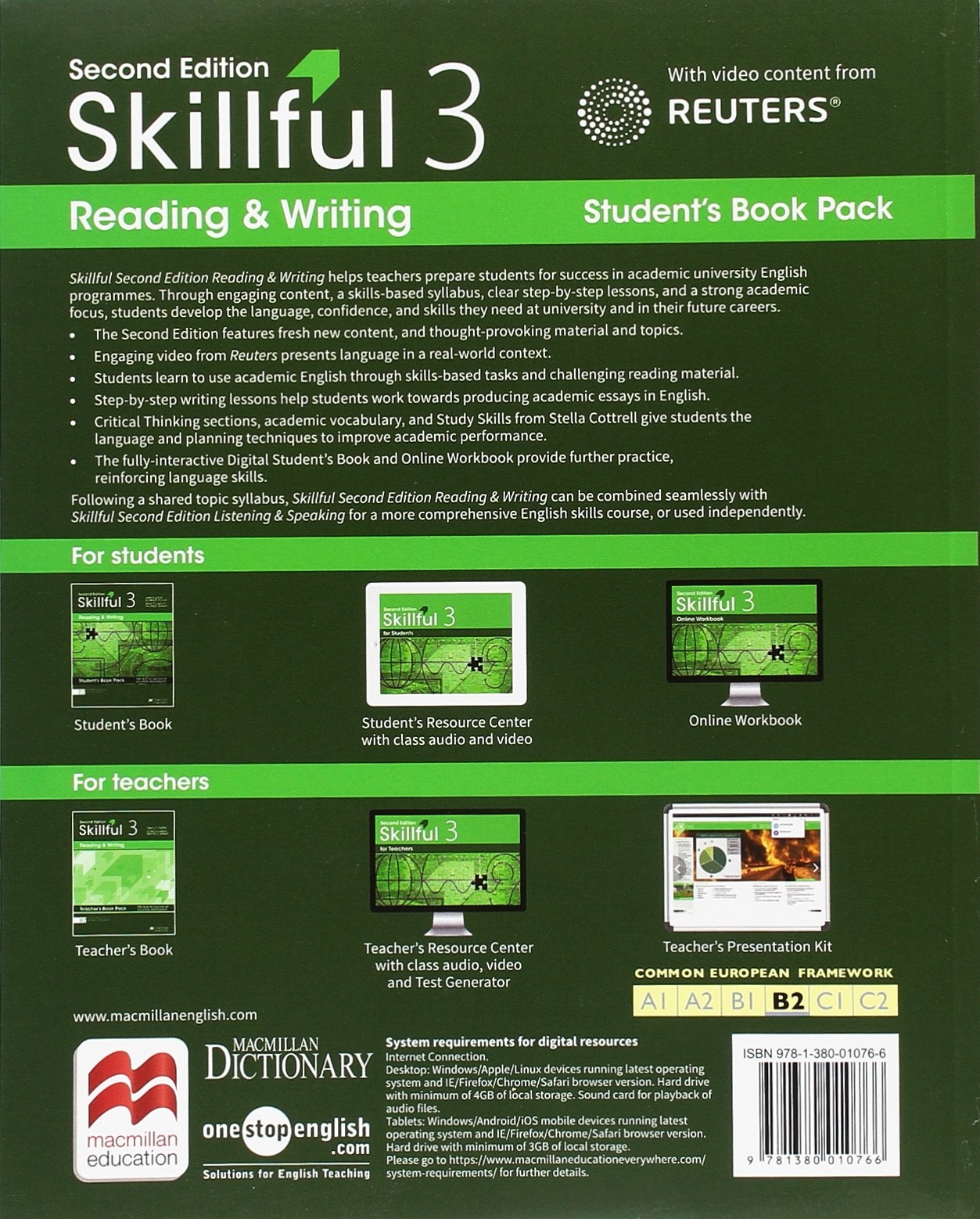 bộ skillful second edition level 3 reading & writing student's book + digital student's book pack