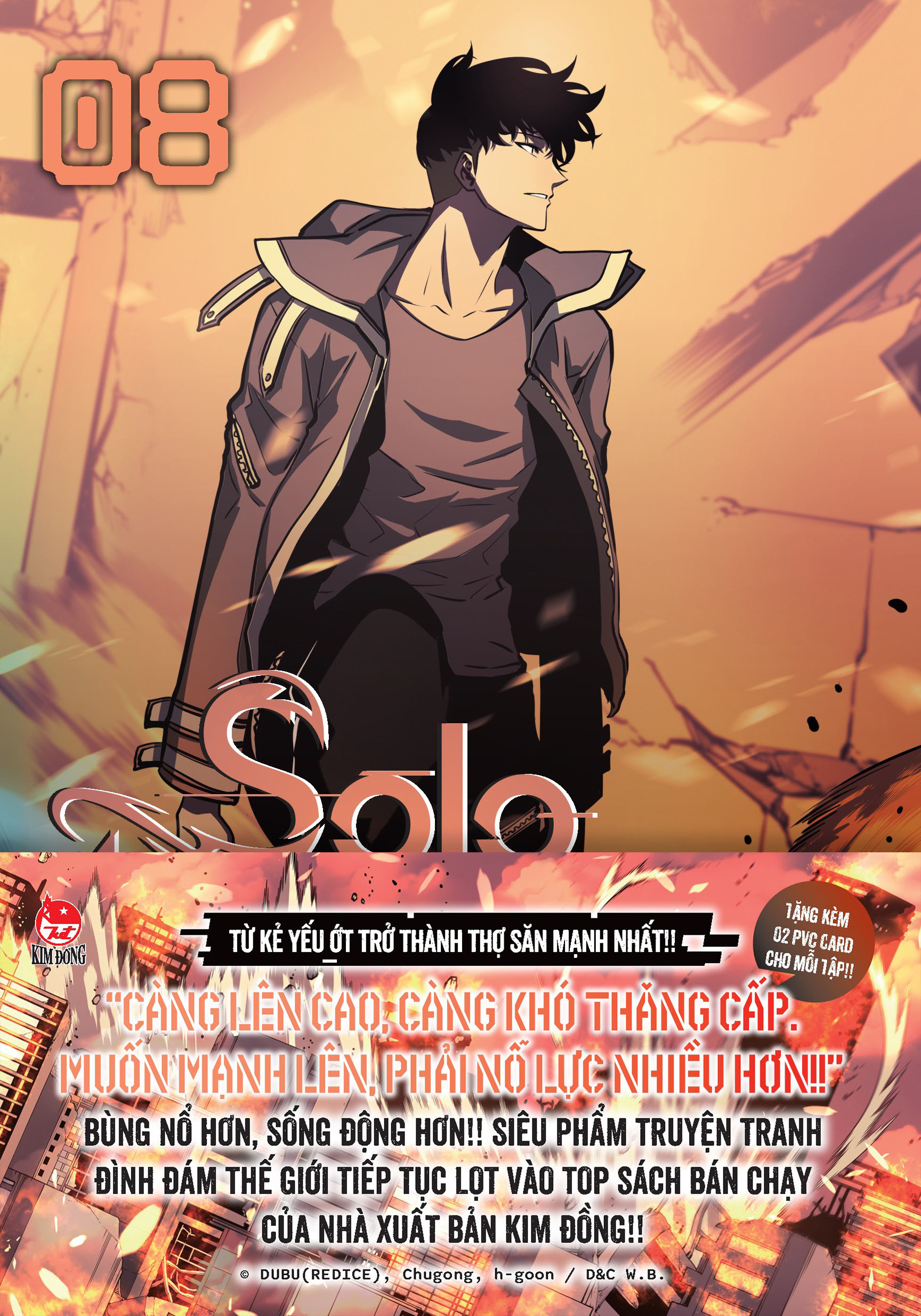 bộ solo leveling - tôi thăng cấp một mình - tập 8 - tặng kèm obi + 2 pvc card