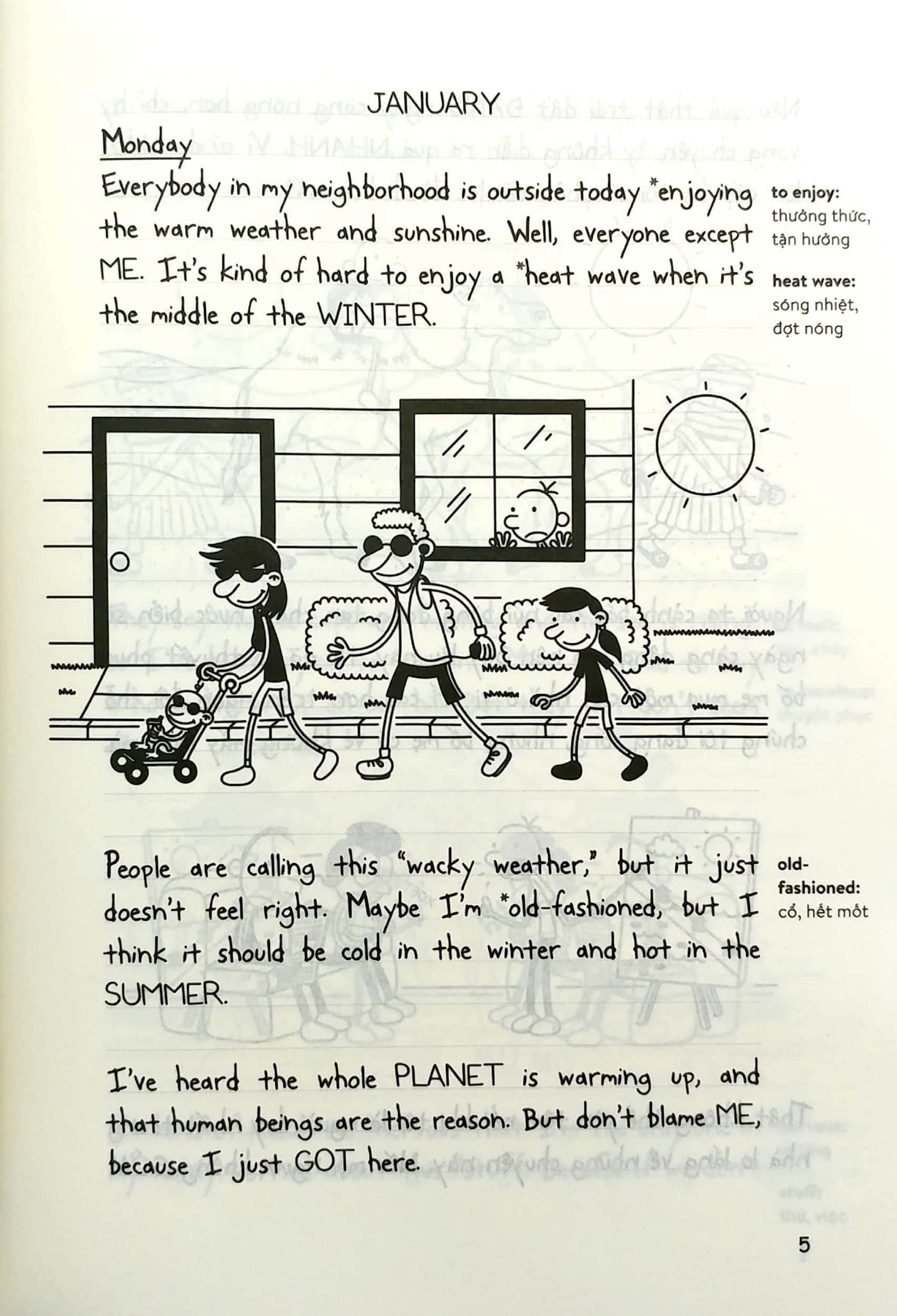 bộ song ngữ việt - anh - diary of a wimpy kid - nhật ký chú bé nhút nhát - tập 13: đại chiến trên tuyết - the meltdown