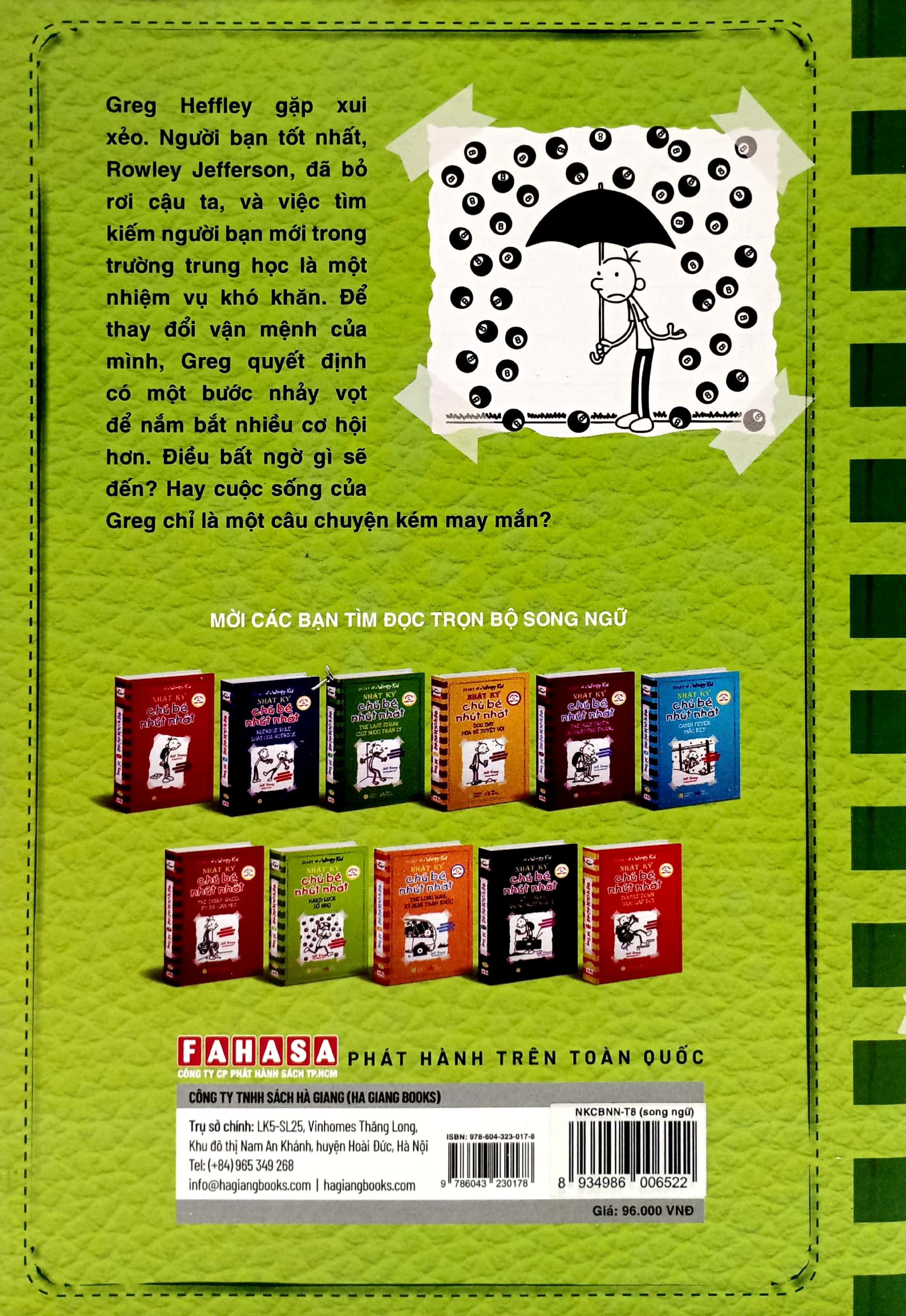 bộ song ngữ việt - anh - diary of a wimpy kid - nhật ký chú bé nhút nhát - tập 8: số nhọ - hard luck