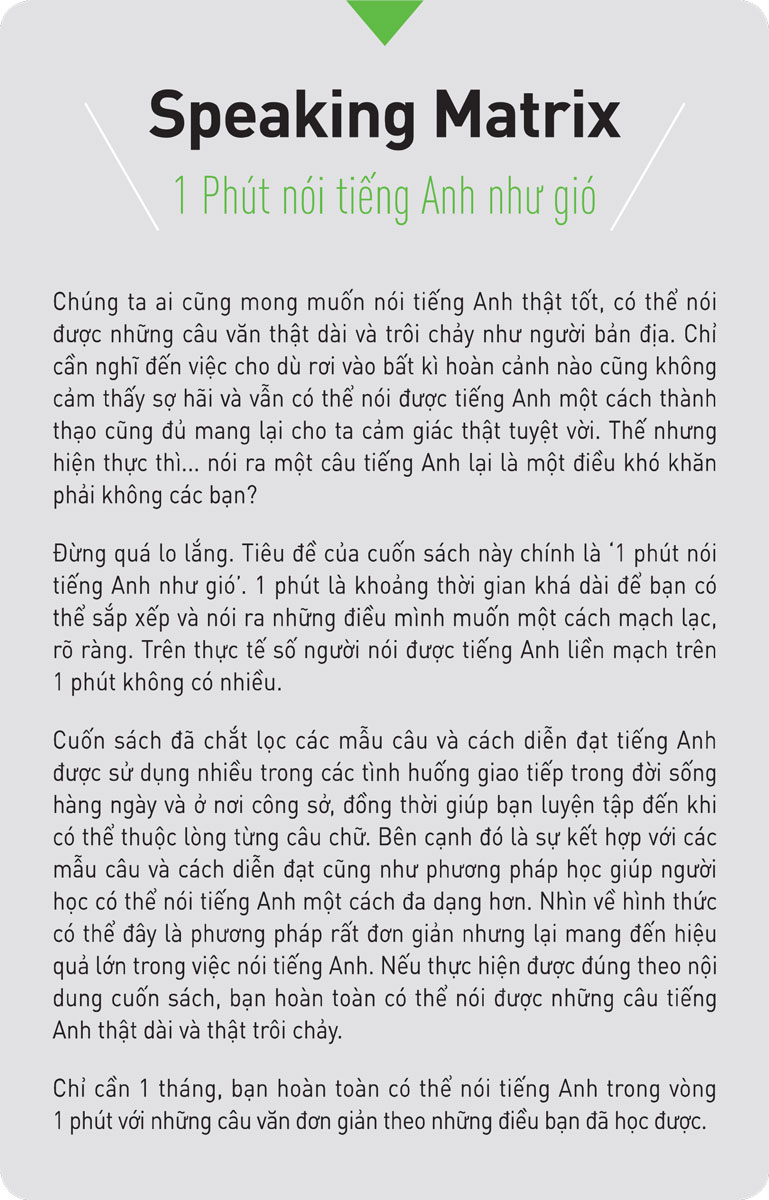 bộ speaking matrix - 1 phút nói tiếng anh như gió