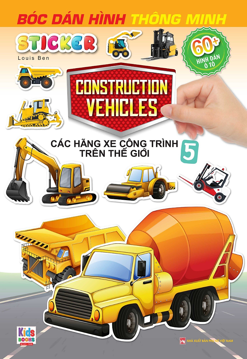 bộ sticker bóc dán hình thông minh - construction - các hãng xe công trình trên thế giới 5