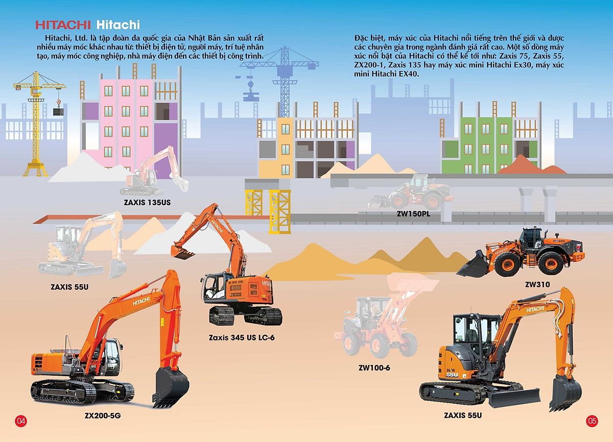 bộ sticker bóc dán hình thông minh - construction - các hãng xe công trình trên thế giới 5