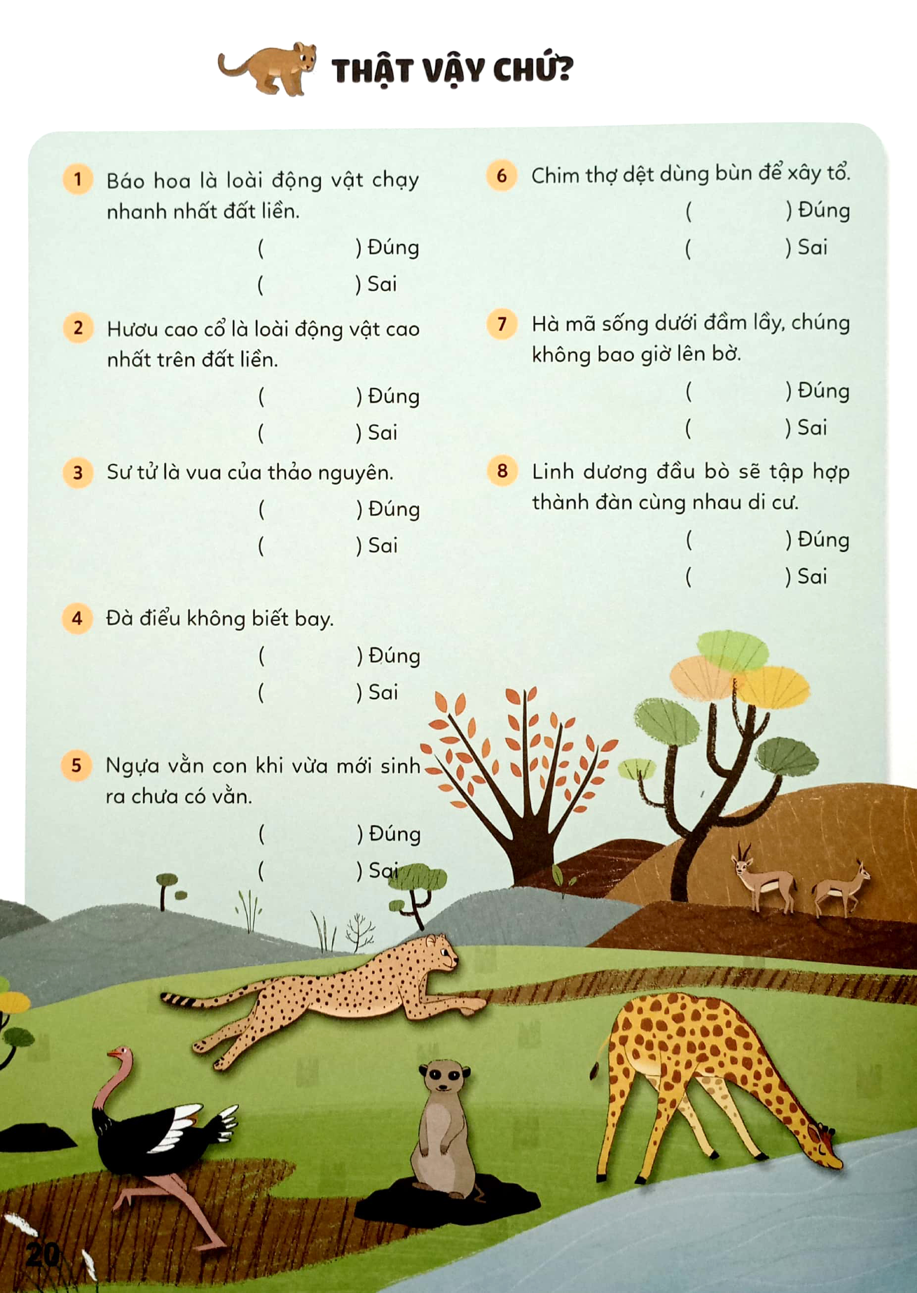 bộ sticker bước vào thế giới thiên nhiên kỳ thú - tập 1 - băng qua thảo nguyên châu phi