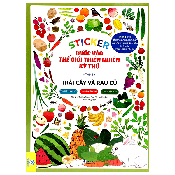 bộ sticker bước vào thế giới thiên nhiên kỳ thú - tập 2 - trái cây và rau củ