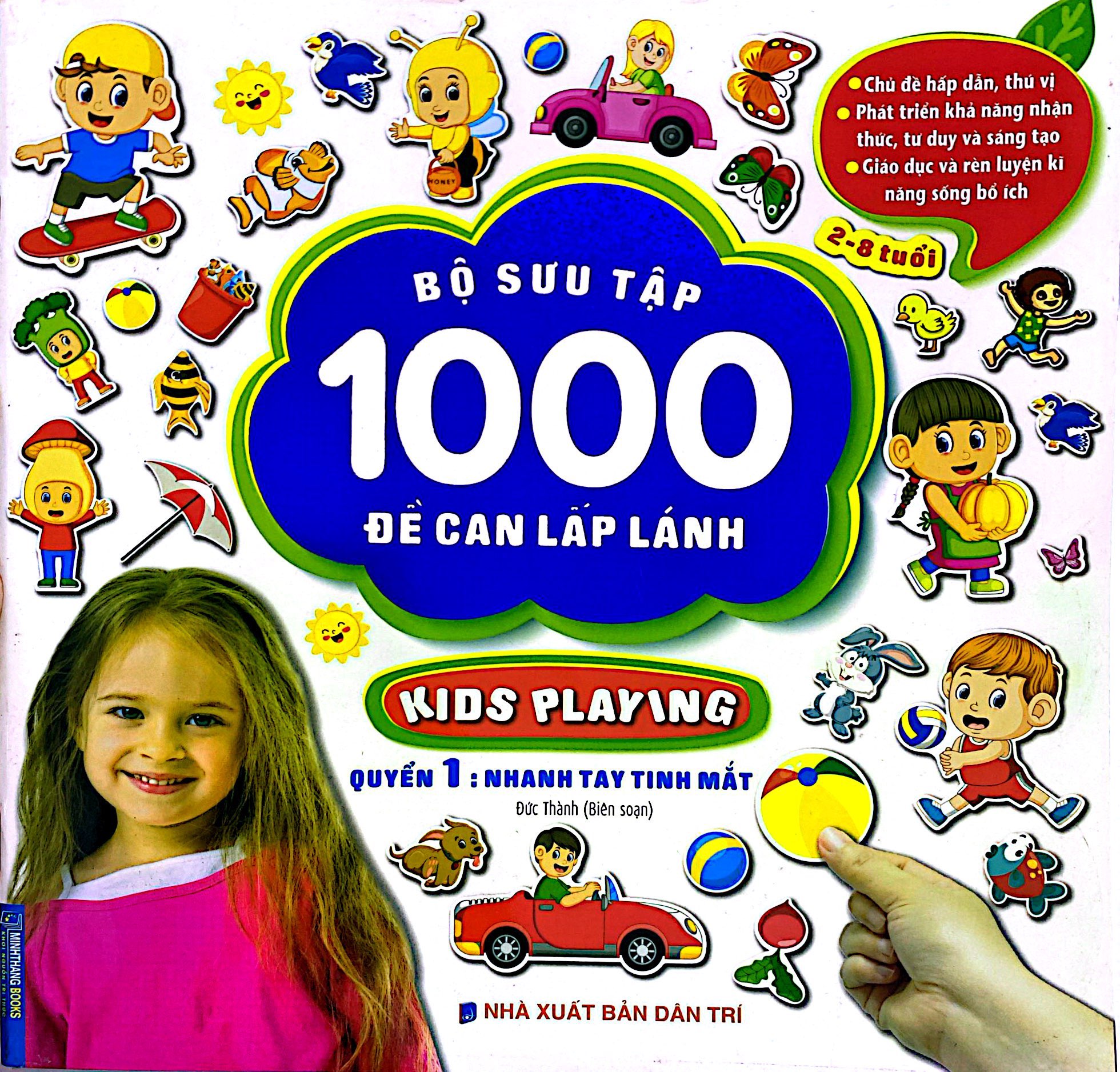 bộ sưu tập 1000 đề can lấp lánh kids playing - quyển 1: nhanh tay tinh mắt