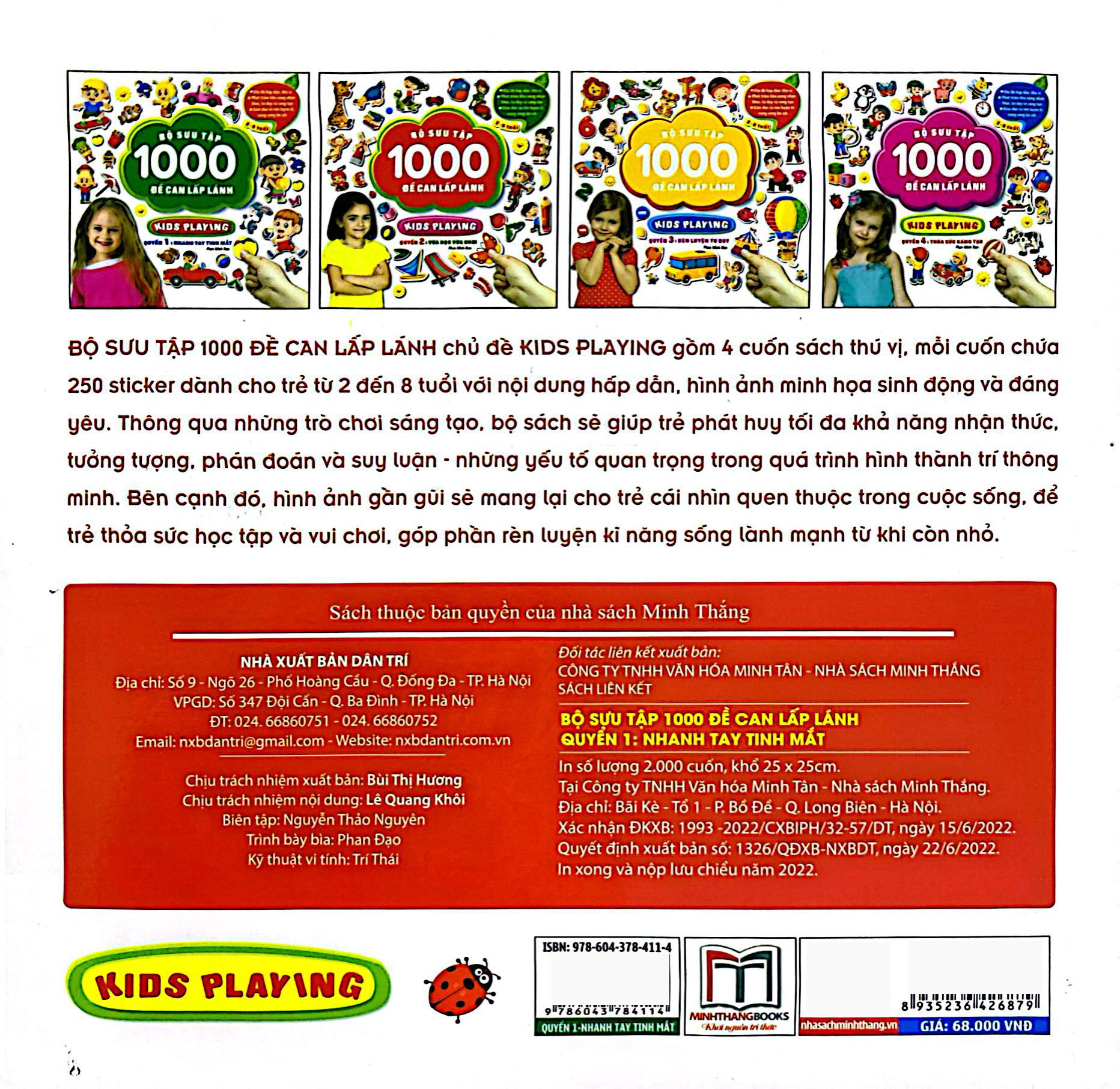 bộ sưu tập 1000 đề can lấp lánh kids playing - quyển 1: nhanh tay tinh mắt
