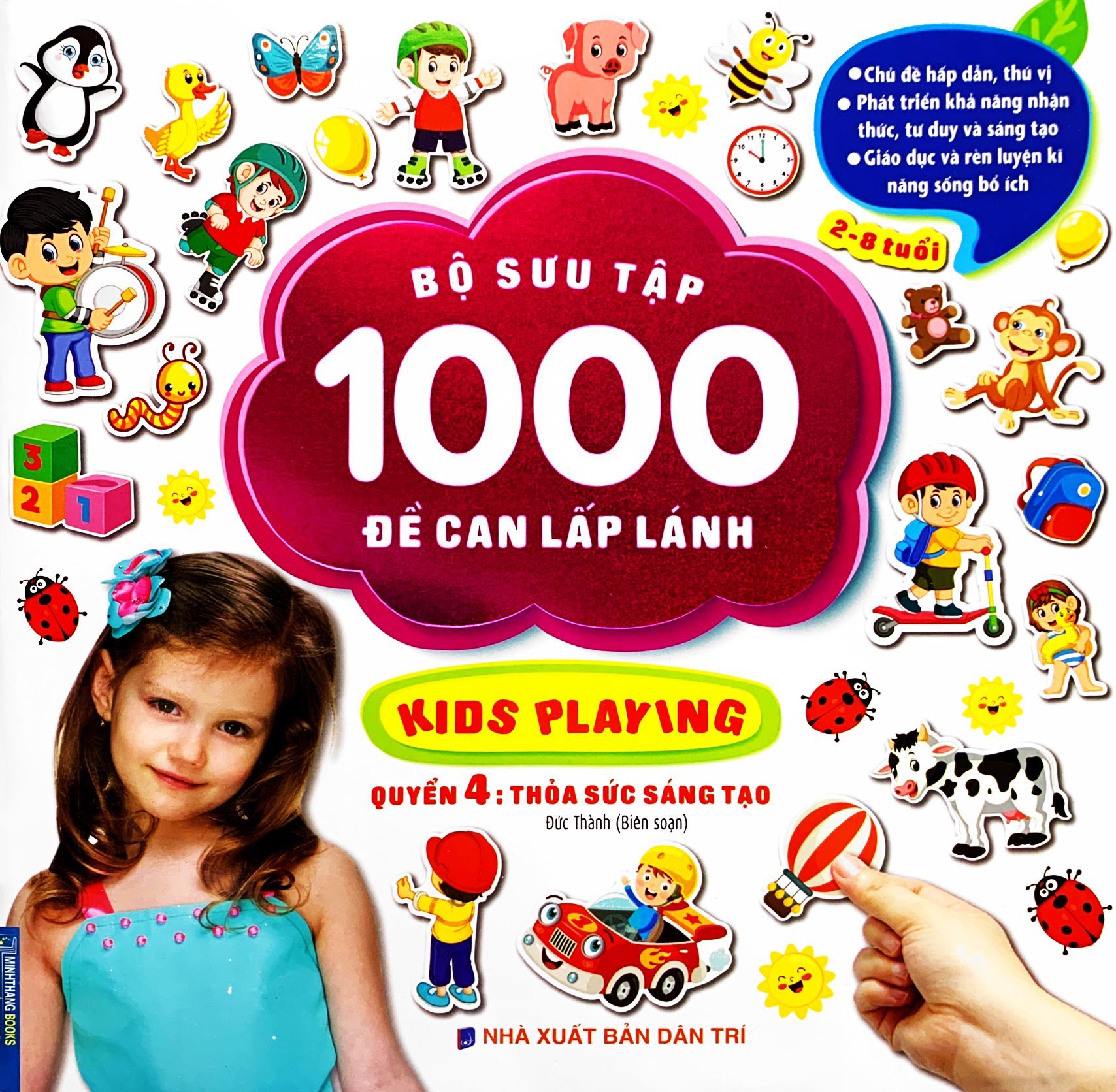 bộ sưu tập 1000 đề can lấp lánh kids playing - quyển 4: thỏa sức sáng tạo