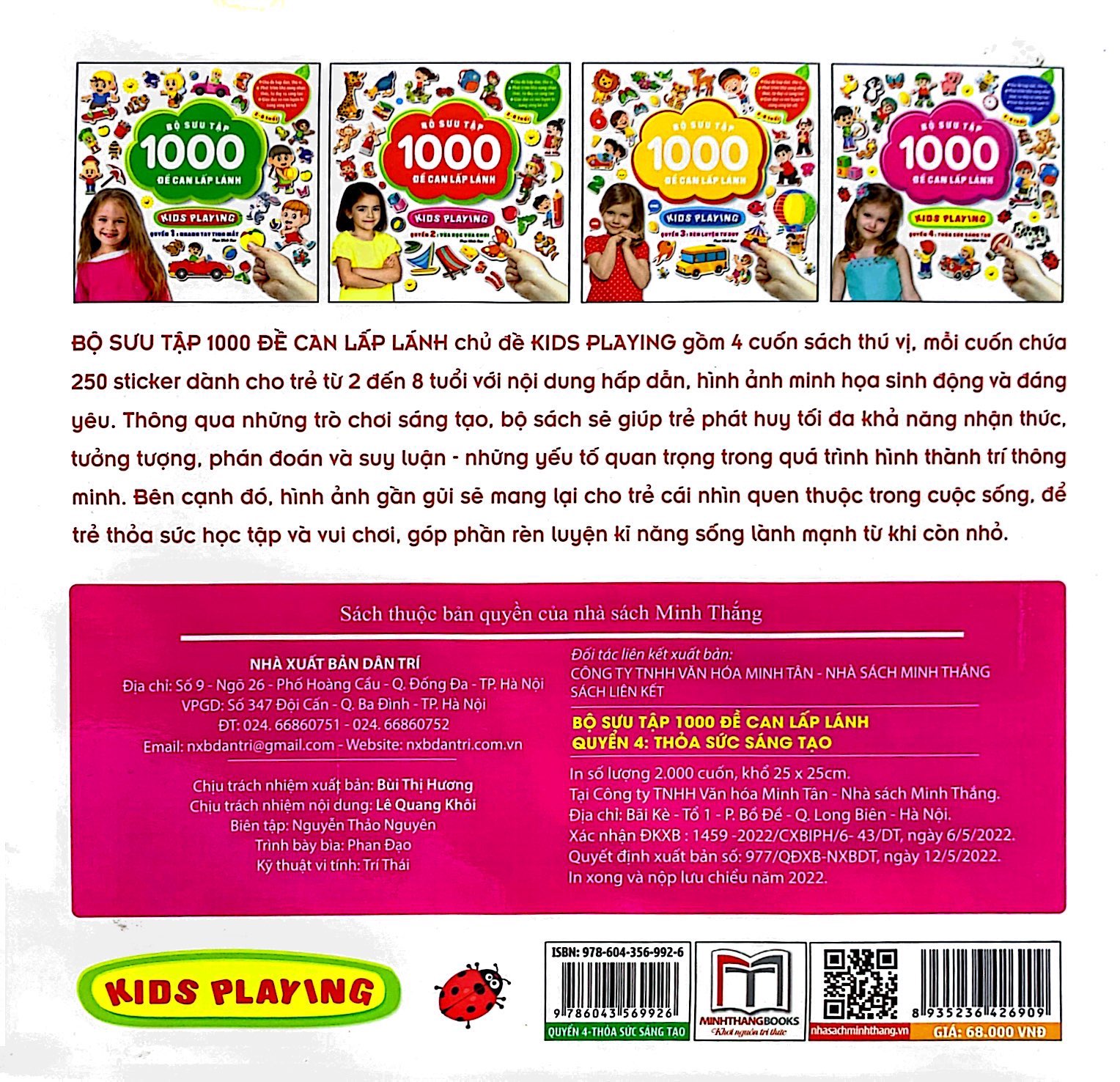 bộ sưu tập 1000 đề can lấp lánh kids playing - quyển 4: thỏa sức sáng tạo