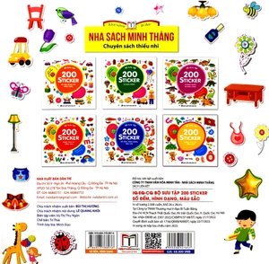 bộ sưu tập 200 sticker - số đếm, hình dạng , màu sắc (tái bản 2022)