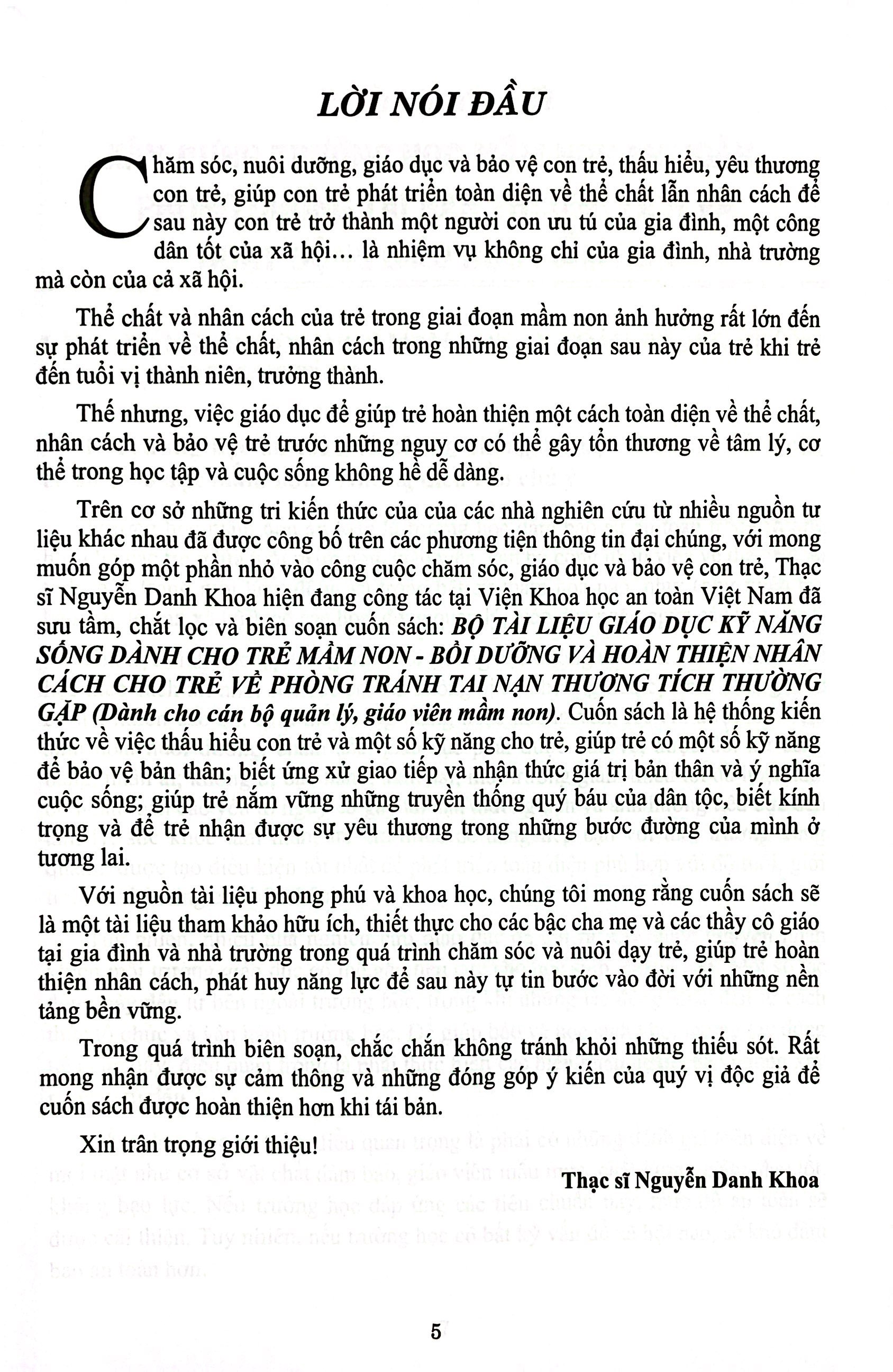 bộ tài liệu giáo dục kỹ năng sống dành trẻ mầm non