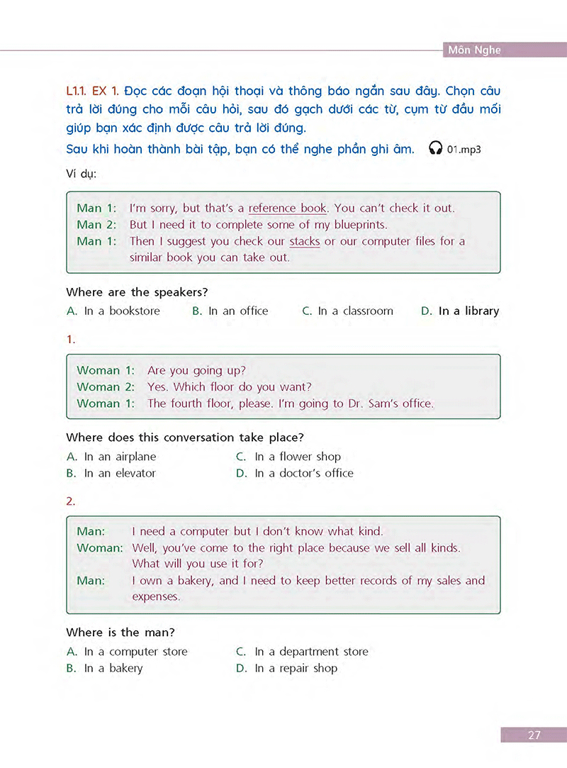 bộ tài liệu luyện thi tổng hợp vstep bậc 3 - b1