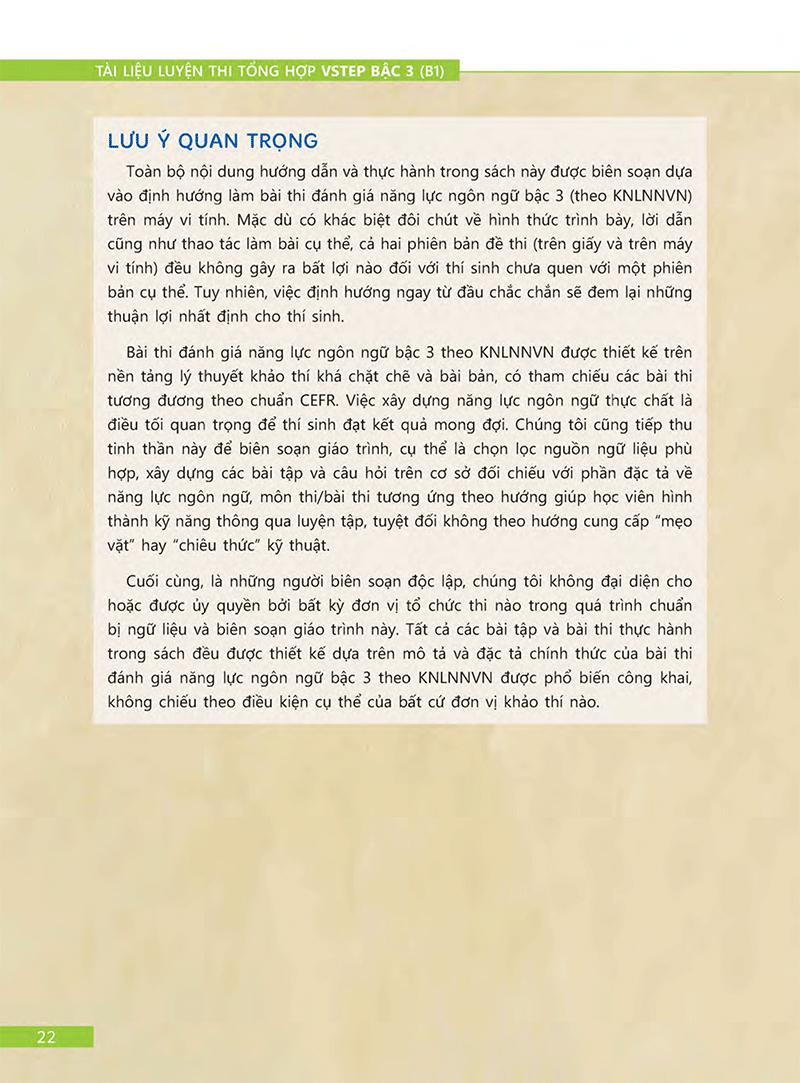 bộ tài liệu luyện thi tổng hợp vstep bậc 3 - b1