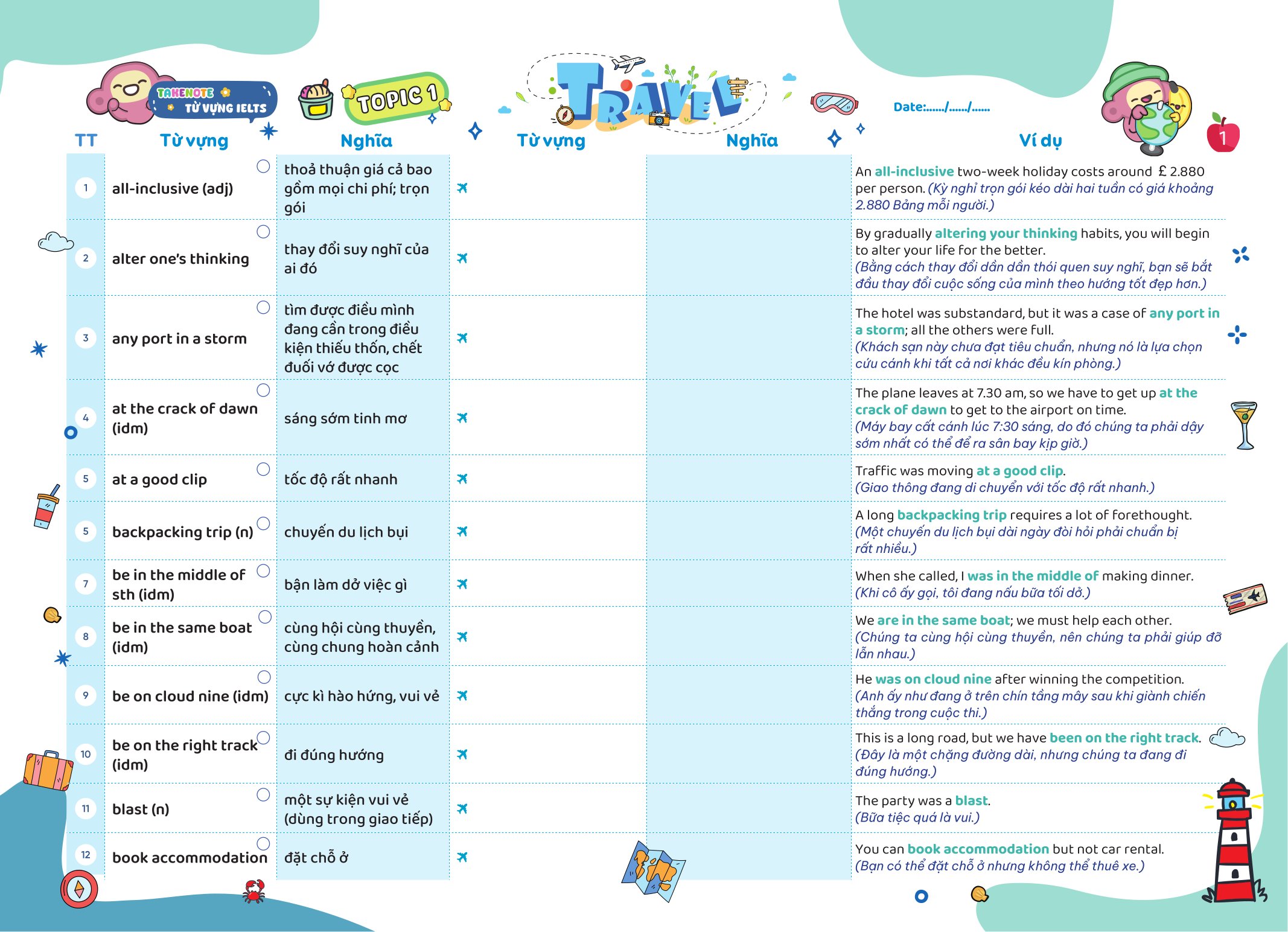 Bộ
						
										
										Take Note - Từ Vựng IELTS - Cung Cấp 1300 Từ Vựng Band 6.5 Theo Chủ Đề