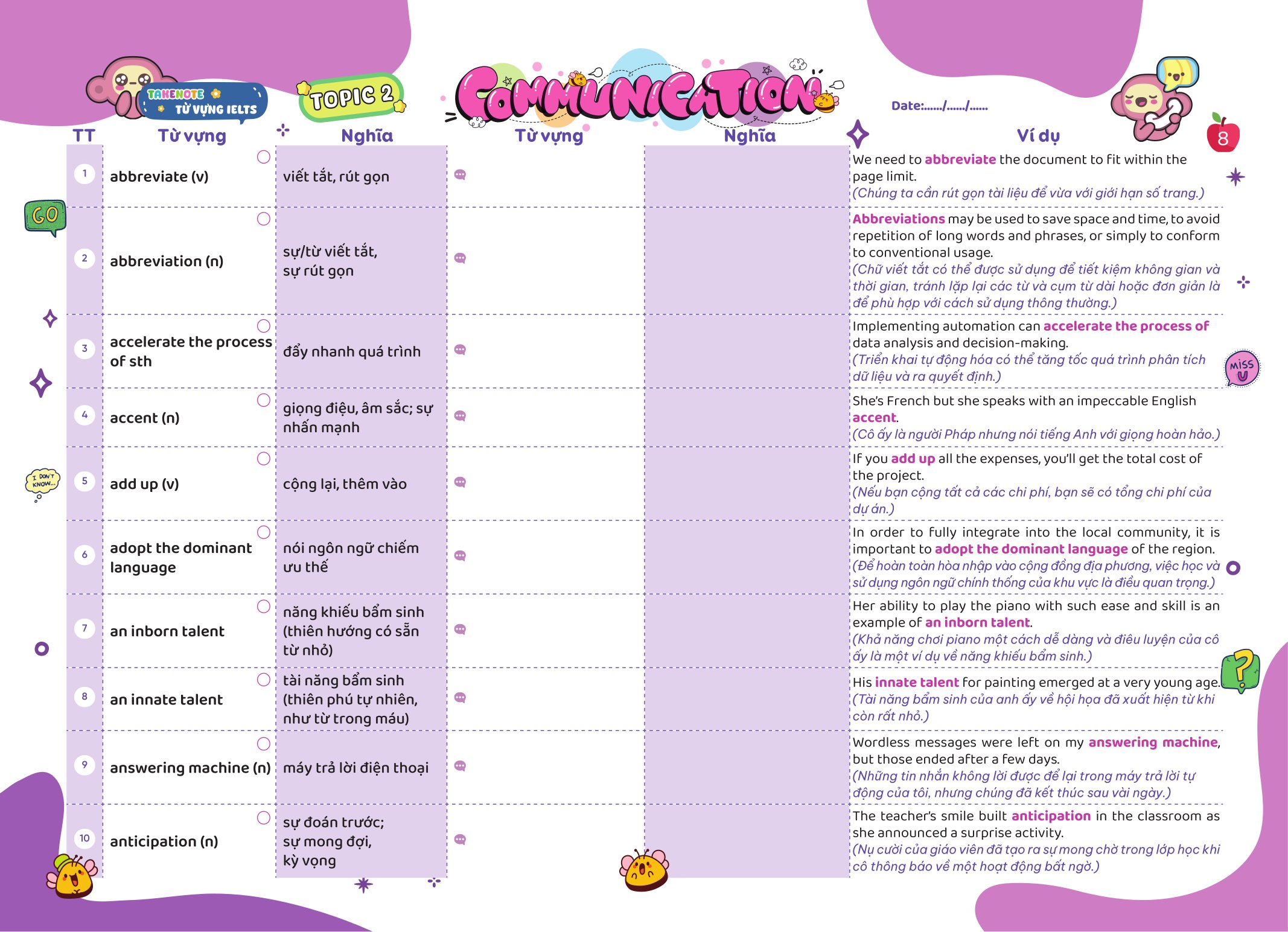 Bộ
						
										
										Take Note - Từ Vựng IELTS - Cung Cấp 1300 Từ Vựng Band 6.5 Theo Chủ Đề