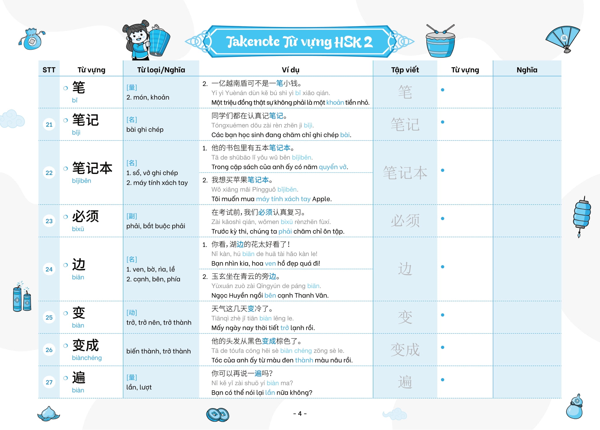 Bo
						
										
										Takenote - Tu Vung HSK Tieng Trung - HSK2 (Cung Cap 772 Tu Vung)