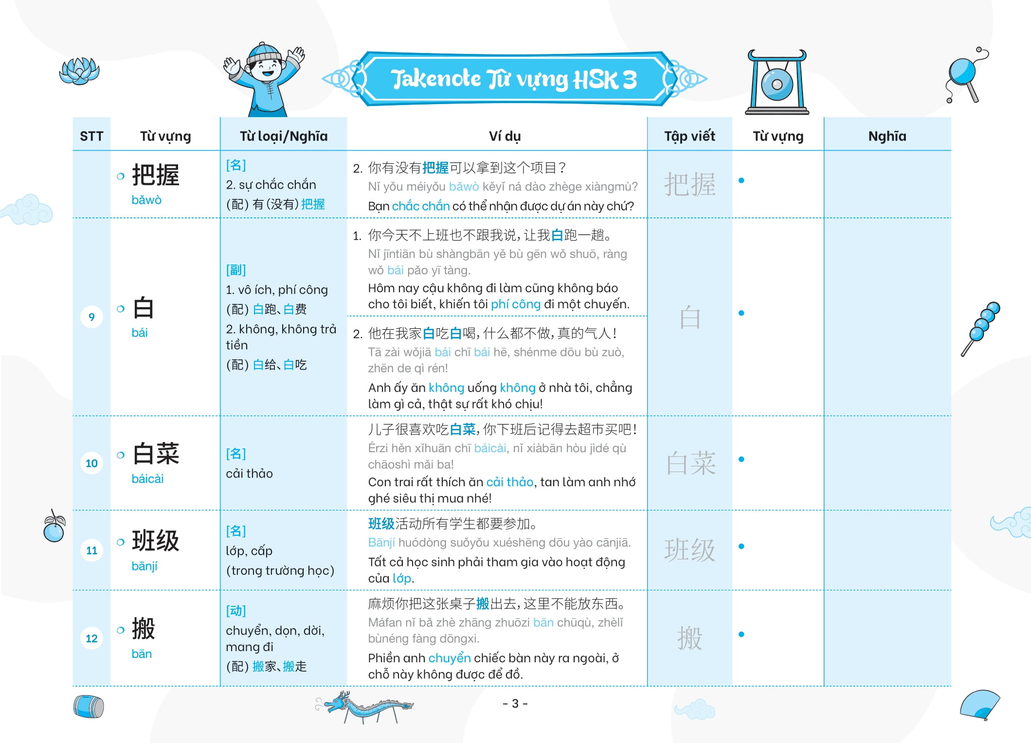 Bo
						
										
										Takenote - Tu Vung HSK Tieng Trung - HSK3 Cung Cap 900 Tu Vung - Tap 1
