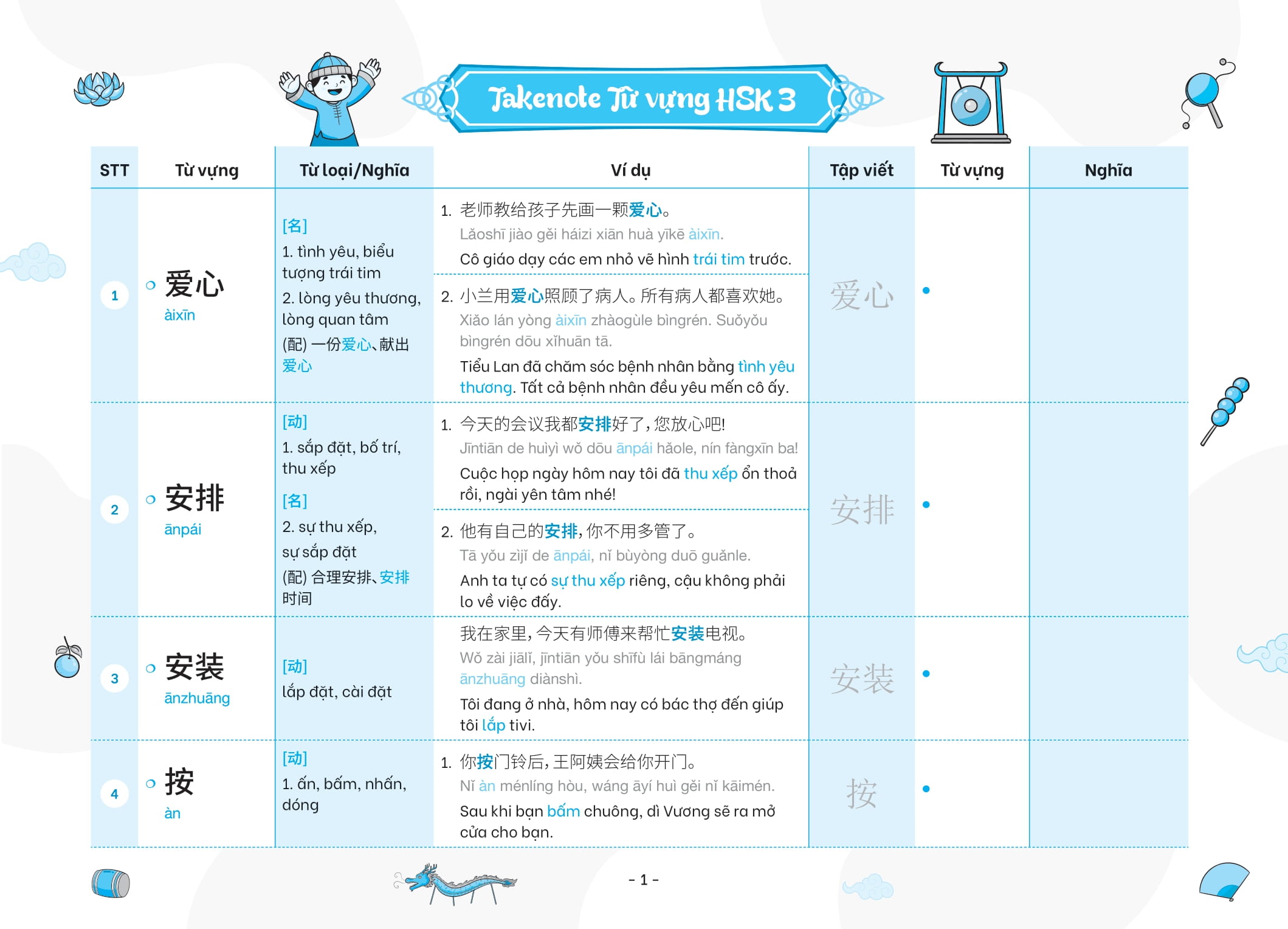 Bo
						
										
										Takenote - Tu Vung HSK Tieng Trung - HSK3 Cung Cap 900 Tu Vung - Tap 1