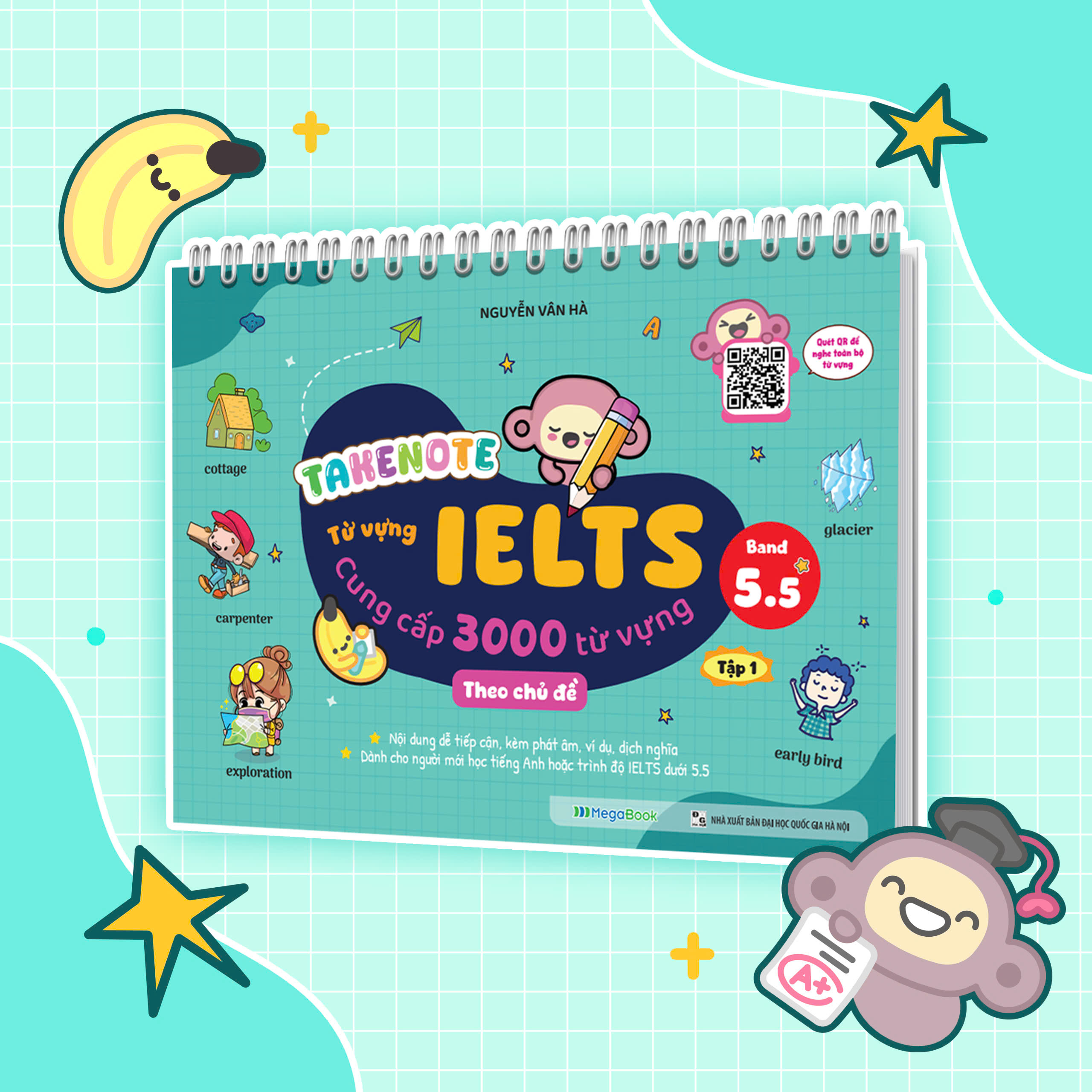 Bo
						
										
										Takenote - Tu Vung IELTS - Cung Cap 3000 Tu Vung Theo Chu De - Band 5.5 - Tap 1