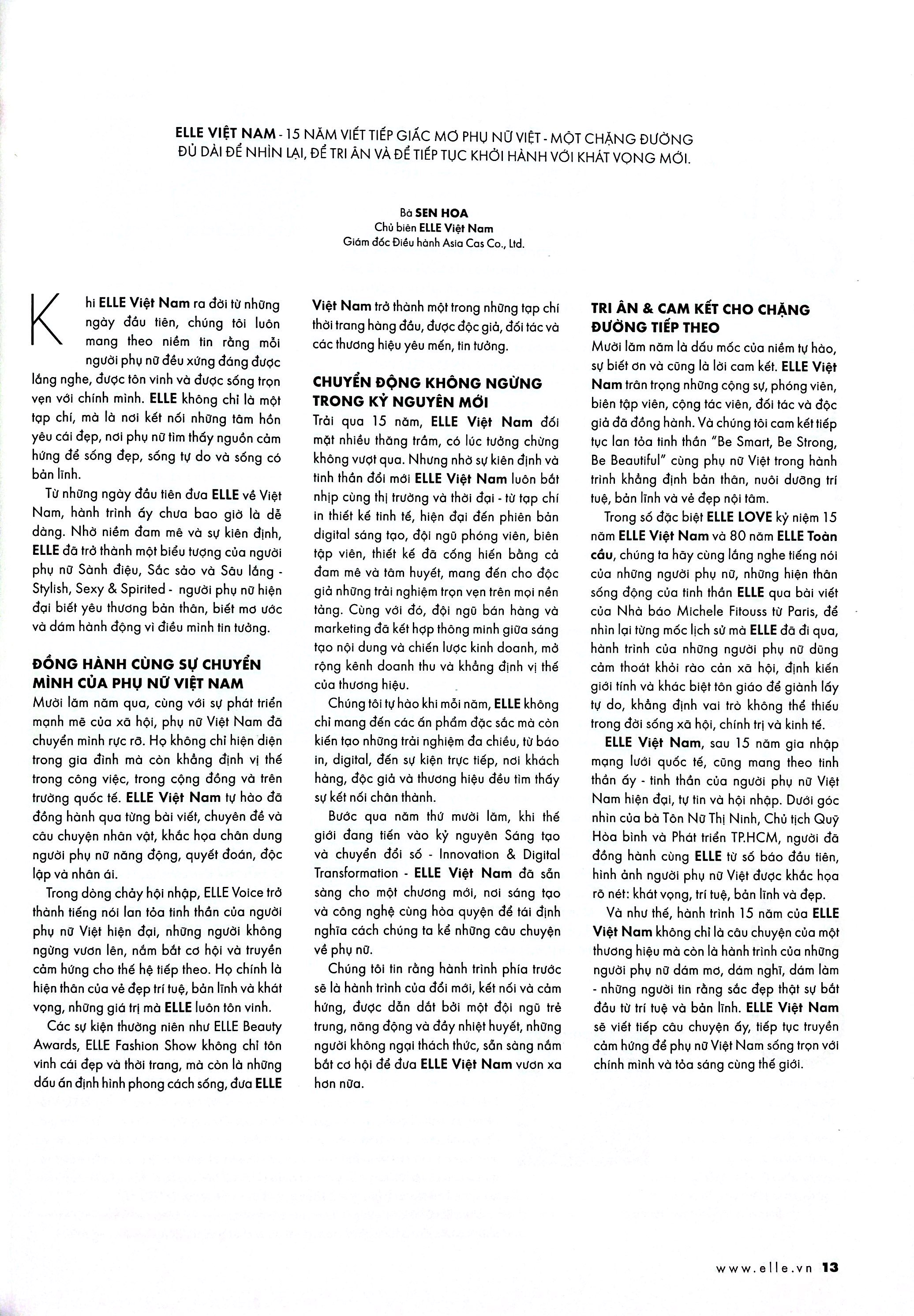 Bo
						
										
										Tap Chi Phai Dep Elle - 15 Years Of Love 2025 - Bia Ngo Thanh Van Va Gao