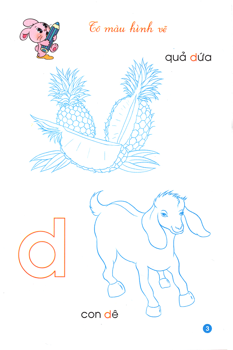 bộ tập tô mẫu giáo - chữ cái - quyển 3 (dành cho 4-5 tuổi)