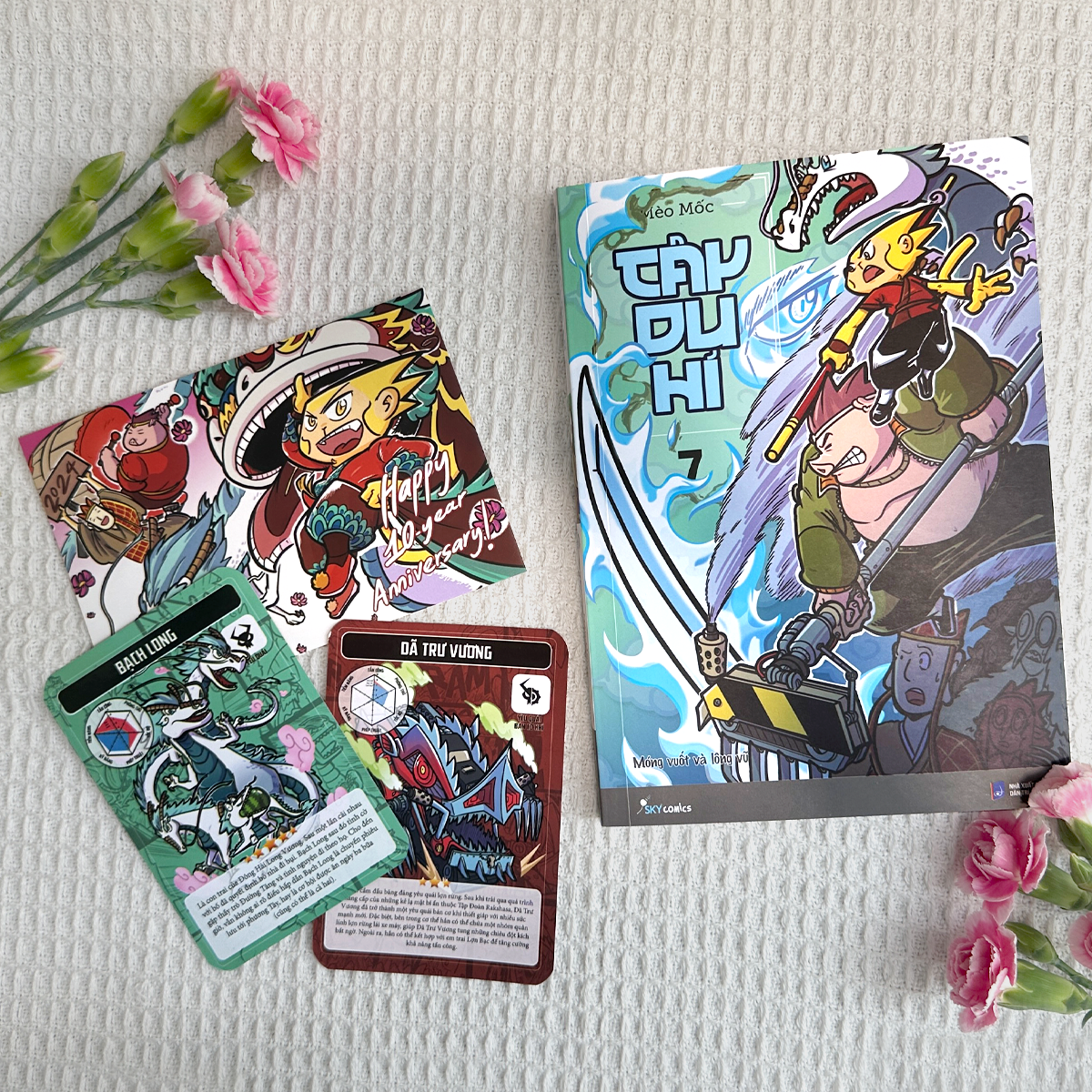 bộ tây du hí - tập 7 - móng vuốt và lông vũ - tặng kèm 2 thẻ nhân vật + 1 postcard kỷ niệm 10 năm tây du hí