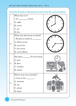 bộ the langmaster - bài tập trắc nghiệm tiếng anh lớp 4 - tập 2 (tái bản 2020)