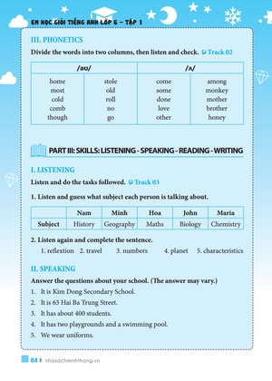 bộ the langmaster - em học giỏi tiếng anh lớp 6 - tập 1 (có đáp án)