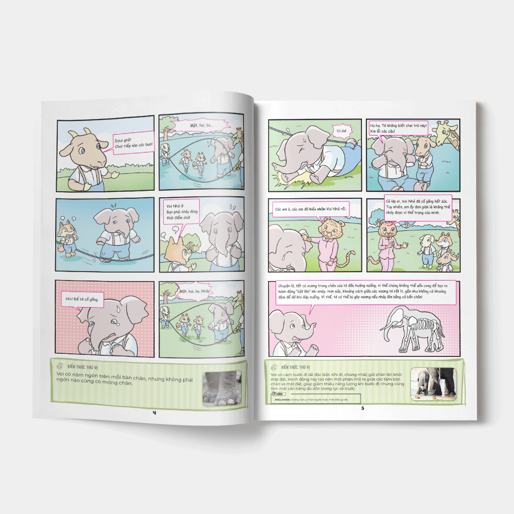 bộ the young scientist - truyện tranh khoa học cho trẻ em - level 1 - tập 1: bạn có biết rằng voi không thể nhảy